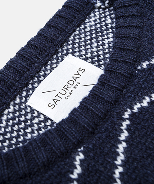 Saturdays NYC セーター ニット Keith Zig Zag Knit Jacquard