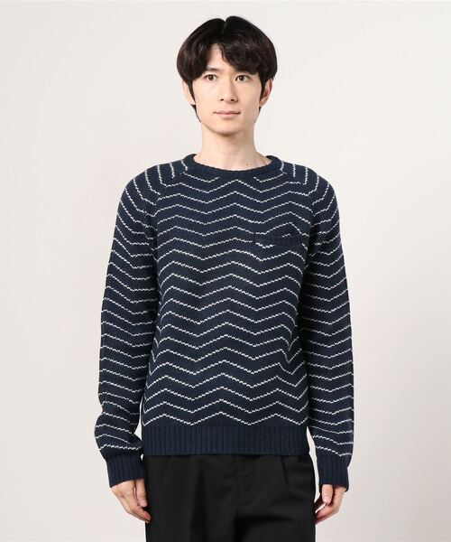 Saturdays NYC セーター ニット Keith Zig Zag Knit Jacquard