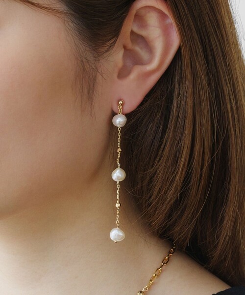 TOCCA（トッカ） イヤリング PEARL STATION EARRINGS 淡水バロック