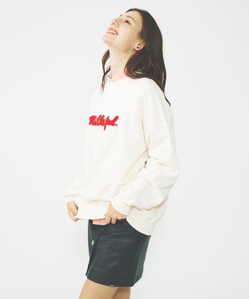 スウェット ミルクフェド MILKFED ICING LOGO BASIC SWEAT TOP レディース トレーナー 白 紺 MILKFED. スウェット ミルクフェド MILKFED ICING LOGO BASIC