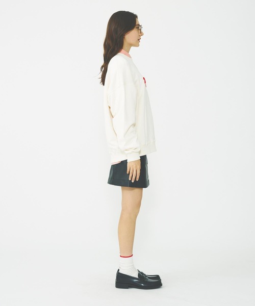 スウェット ミルクフェド MILKFED ICING LOGO BASIC SWEAT TOP レディース トレーナー 白 紺 MILKFED. トレーナー スウェット ICING LOGO BASIC SWEAT TOP