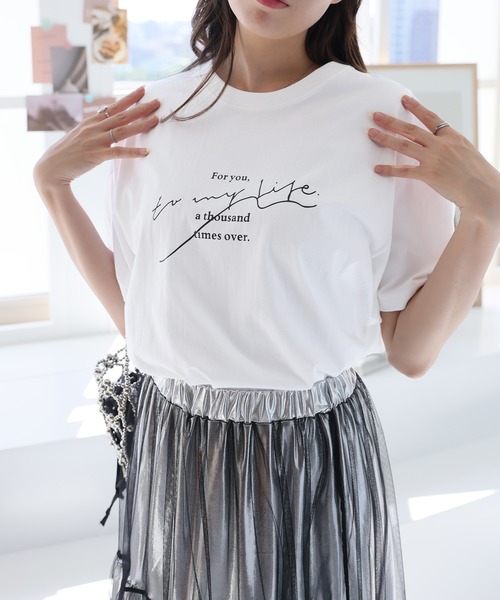 Girly Doll tシャツ レタリングロゴプリントTシャツ レディース