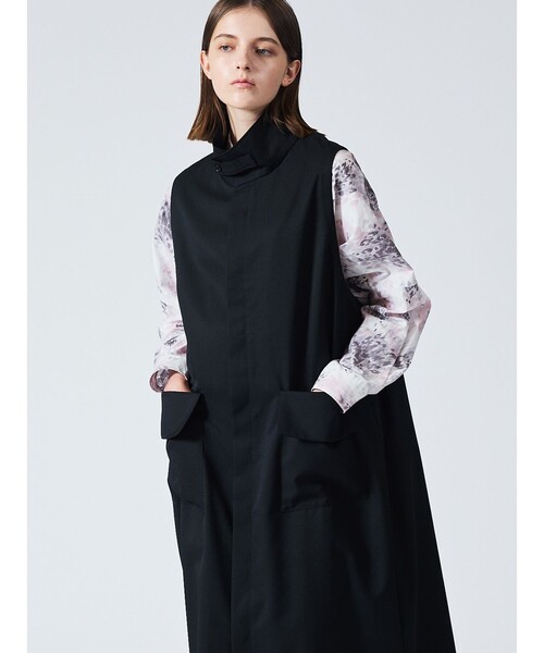 ワンピース mizuiro ind ポケット付きスタンドカラーワンピース  