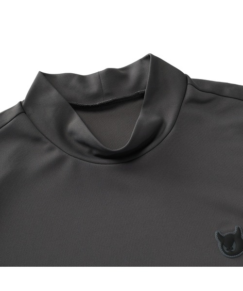 美品 WAAC ワック モックネック 半袖シャツ カットソー WOMEN サスティナブルピケモックネック ブラック