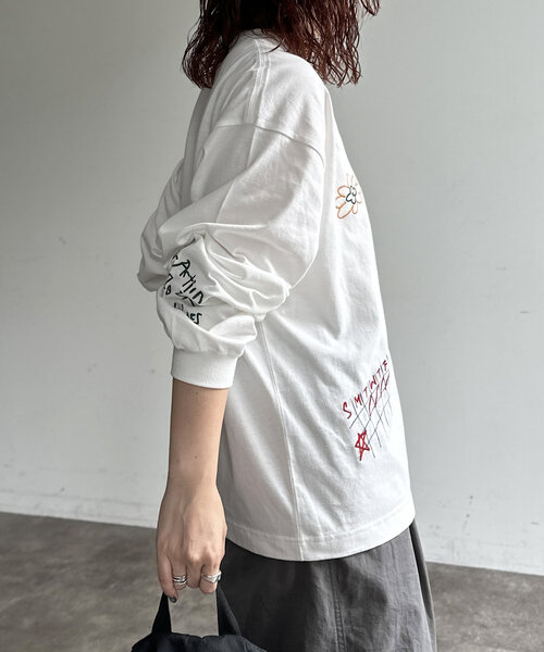 CPCM tシャツ 落書き刺繍ロンT レディース メンズ : ZOZOTOWN