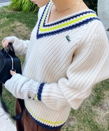 A15498 美品 ギャルリーヴィー　24SS チルデンニットVネックベスト　白 sada-6824_1.jpg?basethum=225