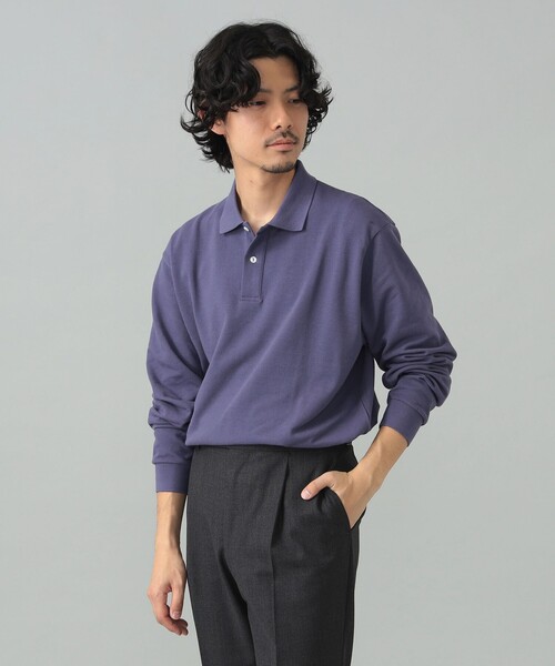BEAMS F ポロシャツ ELACIO / カノコ ロングスリーブ メンズ