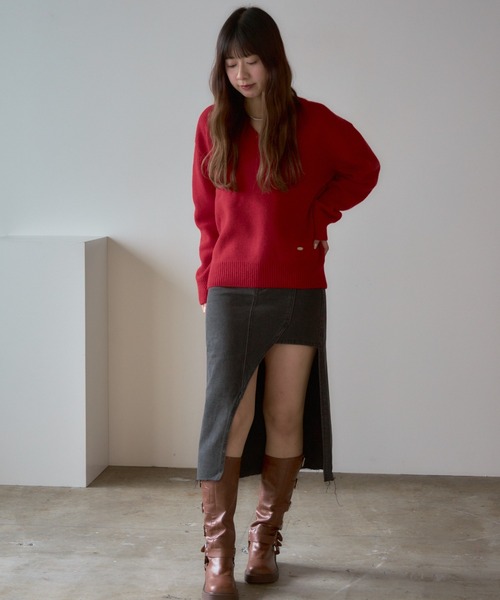 ROOP TOKYO デニムスカート Unbalance Long Denim Skirt