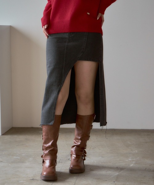 ROOP TOKYO デニムスカート Unbalance Long Denim Skirt