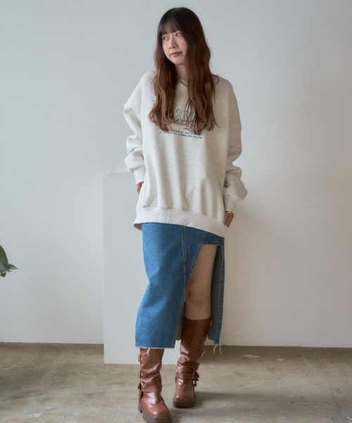 変形デニムスカート ROOP TOKYO デニムスカート Unbalance Long Denim Skirt