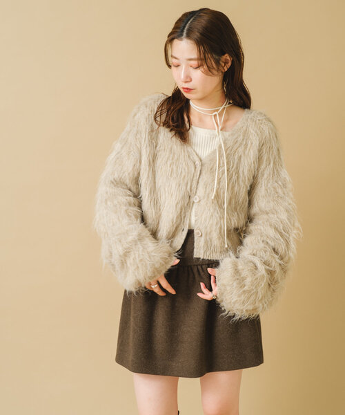 Kastane（カスタネ） カーディガン シャギークロップドカーディガン