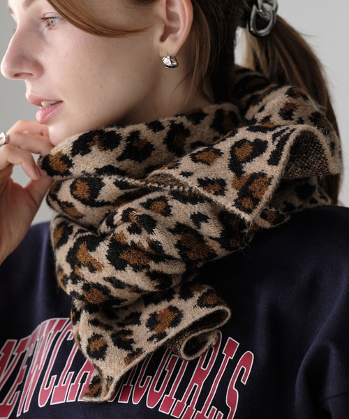 Mia マフラー ストール レオパードJQマフラー レディース : ZOZOTOWN