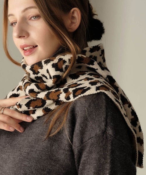Mia マフラー ストール レオパードJQマフラー レディース : ZOZOTOWN