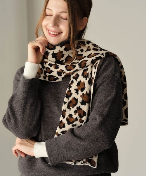 Mia マフラー ストール レオパードJQマフラー レディース : ZOZOTOWN