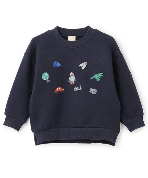familiar 車刺繍 トレーナー ネイビー familiar 車刺繍 トレーナー ネイビー