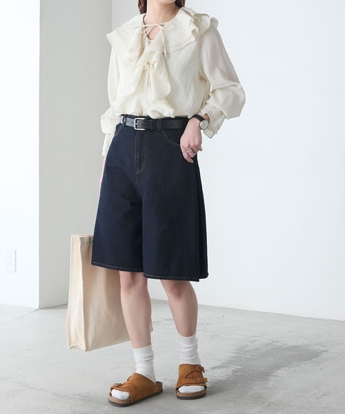 フォクシー ニューヨーク デニムパンツ デニム キュロット パンツ BONLECILL ジーンズ デニム デニムパンツ サイドタックデニム