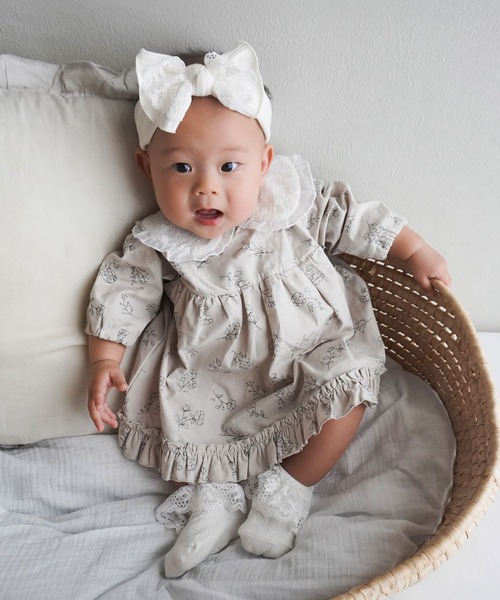 mocmof（モクモフ） ベビー服 ロンパース おめかし 花柄ロンパース