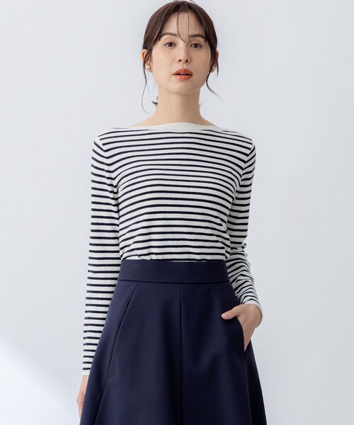 ニット セーター シルク混ニットロングＴシャツ レディース 組曲 ニット セーター シルク混ニットロングTシャツ レディース