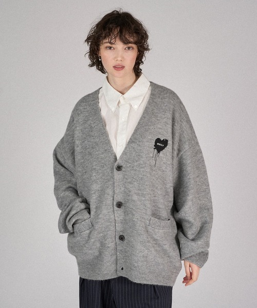ONCILY（オンシェリー） カーディガン MELTY HEART LOGO KNIT CARDIGAN