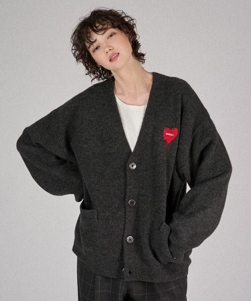 ONCILY（オンシェリー） カーディガン MELTY HEART LOGO KNIT CARDIGAN
