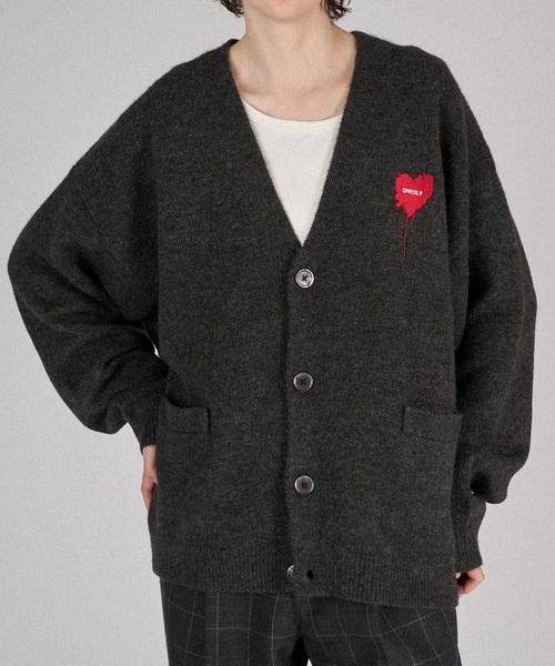 ONCILY（オンシェリー） カーディガン MELTY HEART LOGO KNIT CARDIGAN