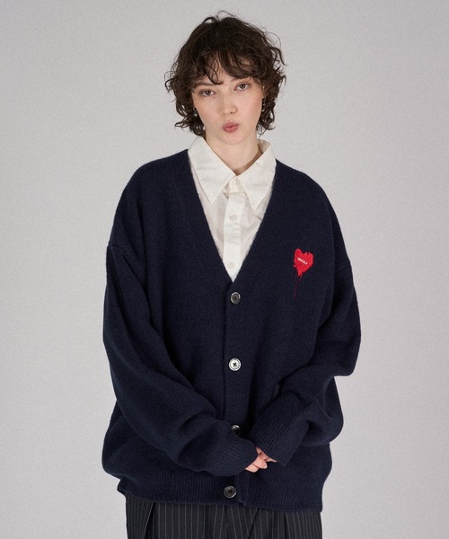ONCILY（オンシェリー） カーディガン MELTY HEART LOGO KNIT CARDIGAN