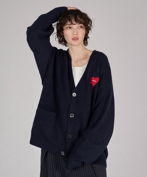 ONCILY（オンシェリー） カーディガン MELTY HEART LOGO KNIT CARDIGAN
