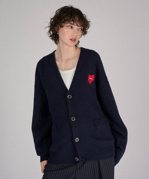 ONCILY（オンシェリー） カーディガン MELTY HEART LOGO KNIT CARDIGAN