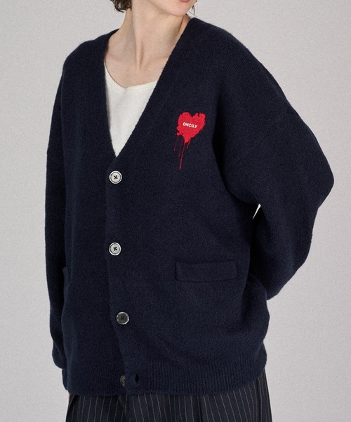 ONCILY（オンシェリー） カーディガン MELTY HEART LOGO KNIT CARDIGAN 
