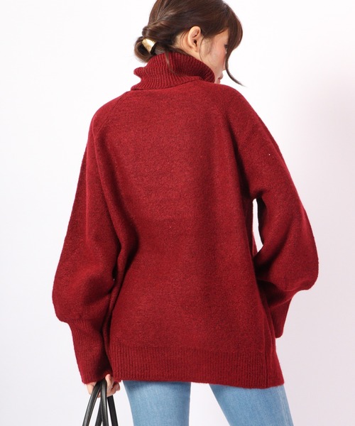 「FUNALIVE」 「Anna Nicola」タートルネックニット 38 ネイビー レディース_画像2