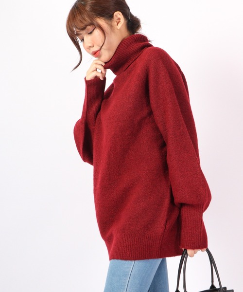 「FUNALIVE」 「Anna Nicola」タートルネックニット 38 ネイビー レディース_画像4