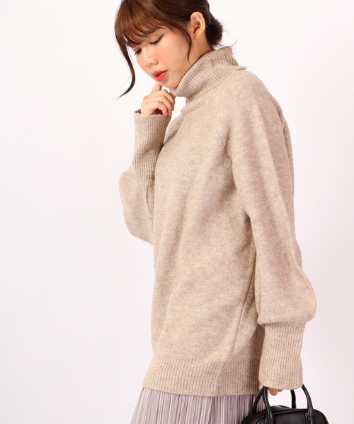 「FUNALIVE」 「Anna Nicola」タートルネックニット 38 ネイビー レディース_画像8