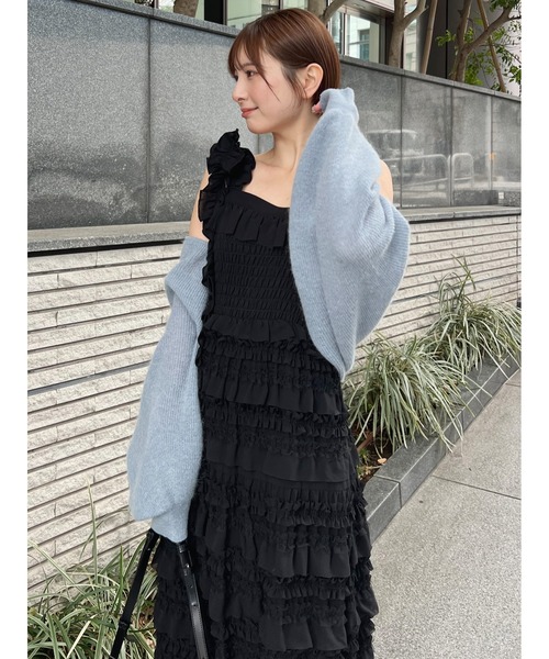 snidel リボンキャミワンピース SNIDEL - 【正規品】snidel 肩リボンジャガードキャミワンピース