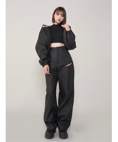 Darich コート アウター スウェットフーディーレザージャケット