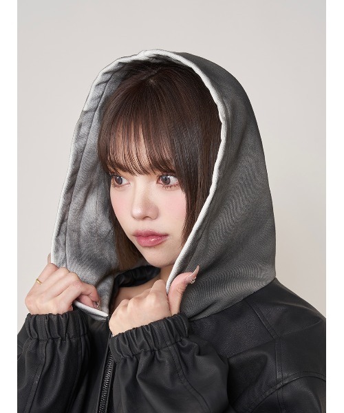 Darich コート アウター スウェットフーディーレザージャケット