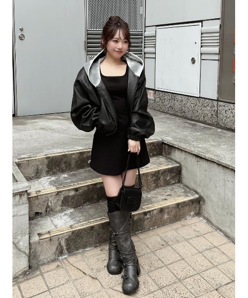 Darich コート アウター スウェットフーディーレザージャケット
