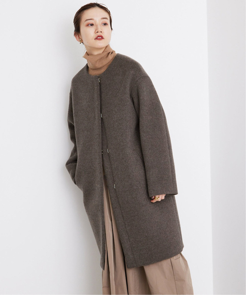 IENA（イエナ） ノーカラーコート 38 グレー レディース : ZOZOTOWN