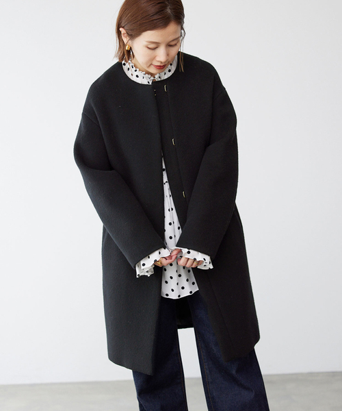 IENA（イエナ） ノーカラーコート 38 グレー レディース : ZOZOTOWN
