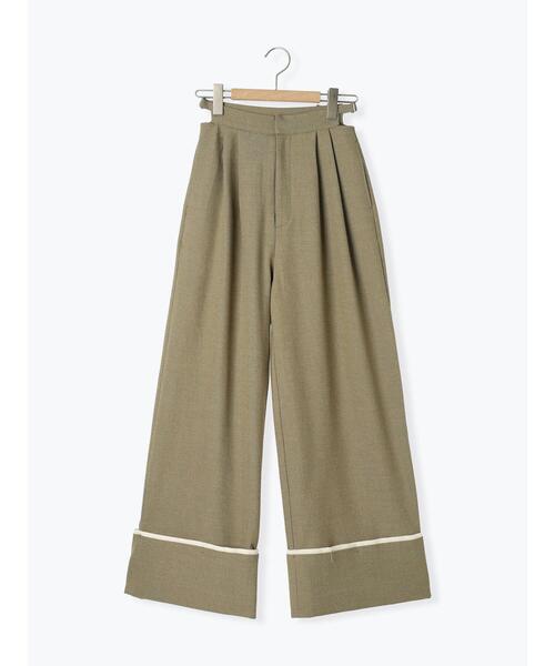 so4u パンツ 折り返しワイドスラックス レディース : ZOZOTOWN