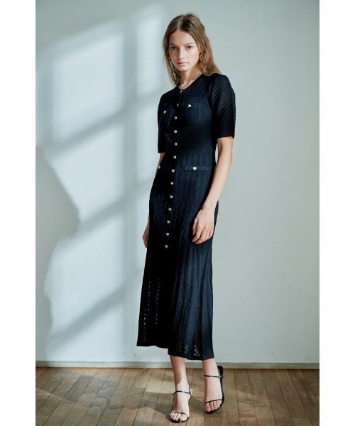 Estella.K ワンピース Louise Knit Dress レーシーリブスウィッチング