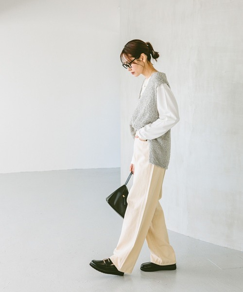 グローバルワーク フェザータッチベストセット アイボリー L 完売品 GLOBAL WORK ベスト ジレ フェザータッチベストセット/290649