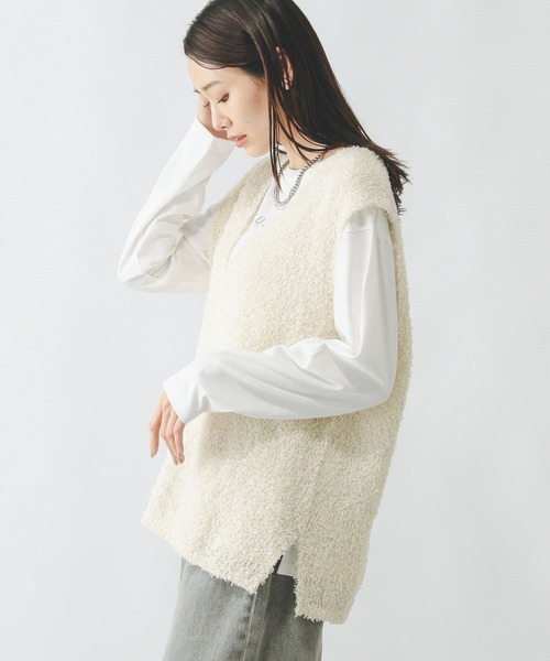 グローバルワーク フェザータッチベストセット アイボリー L 完売品 GLOBAL WORK ベスト ジレ フェザータッチベストセット/290649