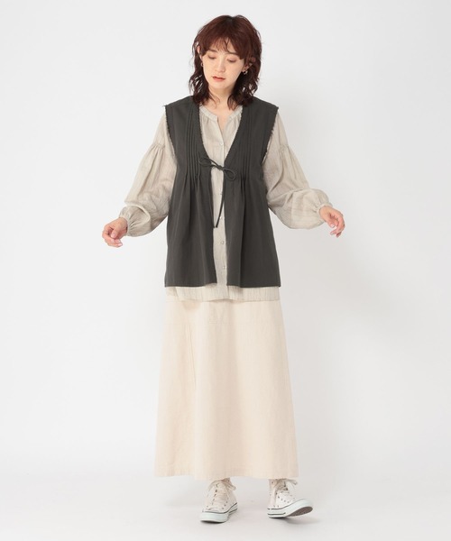 ブラウス シャツ 「リネン混／同素材アイテムあり」開襟ブラウス レディース リネン混／同素材アイテムあり】開襟ブラウス（シャツ・ブラウス