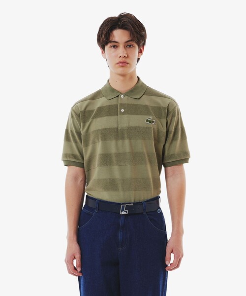 LACOSTE ベルト イニシャルバックルレザーベルト メンズ