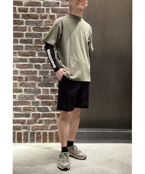 BRIEFING シャツ M BRIEFING tシャツ MEN'S NECK LOGO HALFZIP SHIRT メンズ