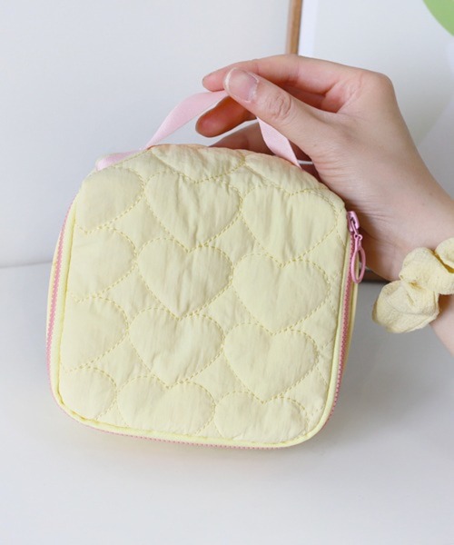 ポーチ Pochi Pouch/ハートキルティング スクエアポーチ レディース | CERCA