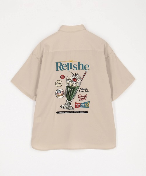 ブラウス シャツ 半袖 クリームソーダ刺繍シャツ レディース