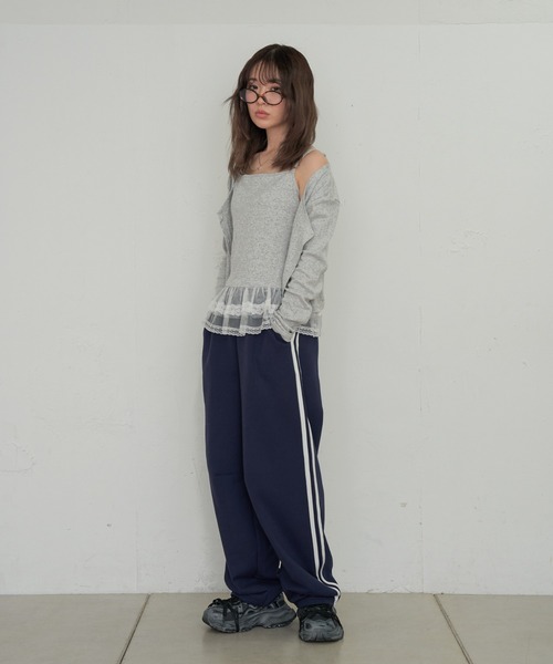 レイカズン パターンメッシュフリルキャミSET セール】パターンメッシュフリルキャミSET（カーディガン/ボレロ
