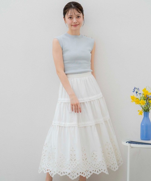 Noela レディース 花柄 刺繍 レース ロングスカート セットアップ 白 S 楽天市場】【SALE／70%OFF】スエード刺繍レースSK Noela ノエラ