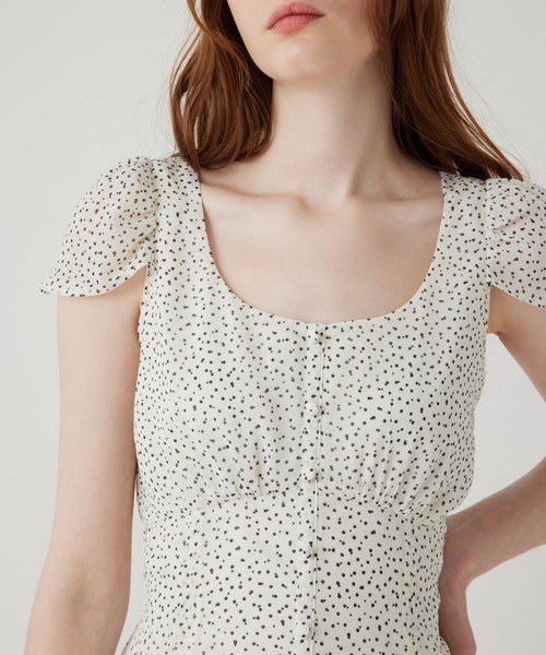 デイシー DEICY シフォンフラワー プリーツワンピース ロング 花柄 1 DEICY（デイシー） ワンピース シフォンドットロングワンピース